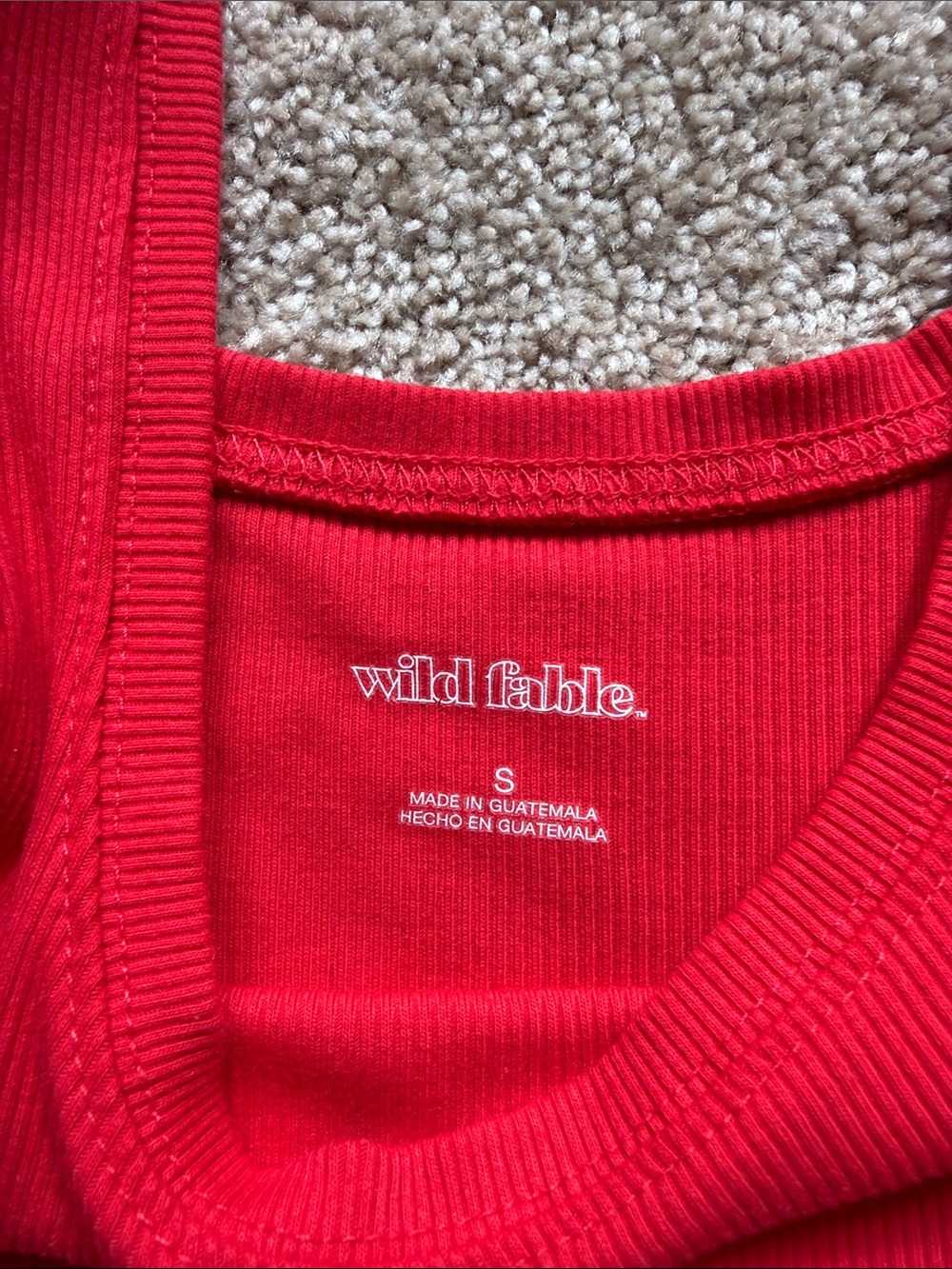Wild Fable Red Ribbed Tank Top Size Small - Picture 2 of 2